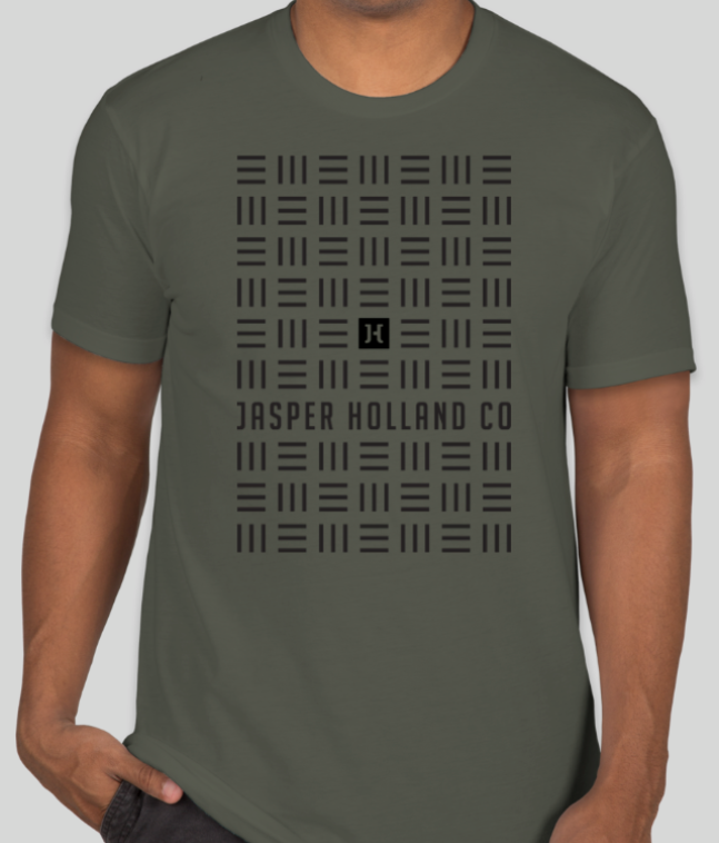 Jasper Holland Co - Grid Design Mens T-shirt (Army Green)