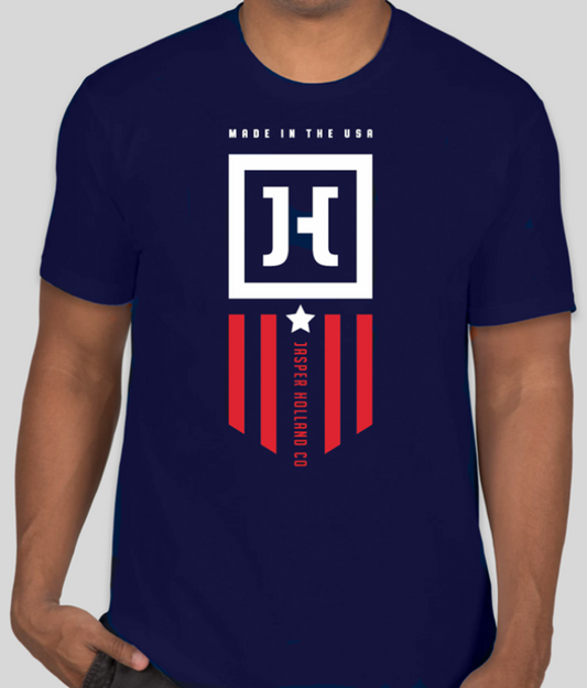 Jasper Holland Co - Patriot Design Mens T-shirt (Navy)