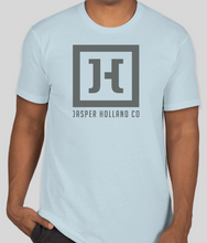 Load image into Gallery viewer, Jasper Holland Co - Square Logo Design Mens T-shirt (Light Blue - Sueded)