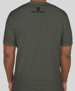 Jasper Holland Co - Grid Design Mens T-shirt (Army Green)