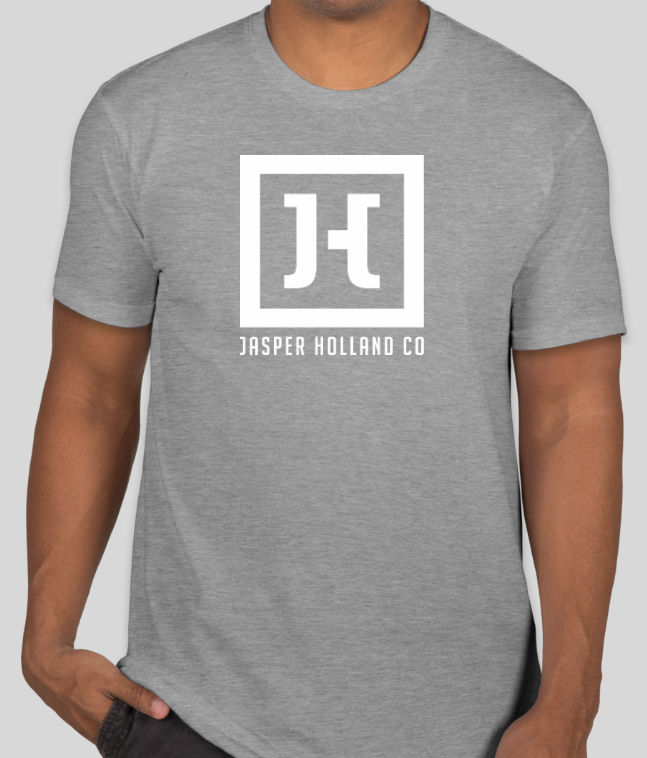 Jasper Holland Co Square Logo Design Tight Neck T-Shirt